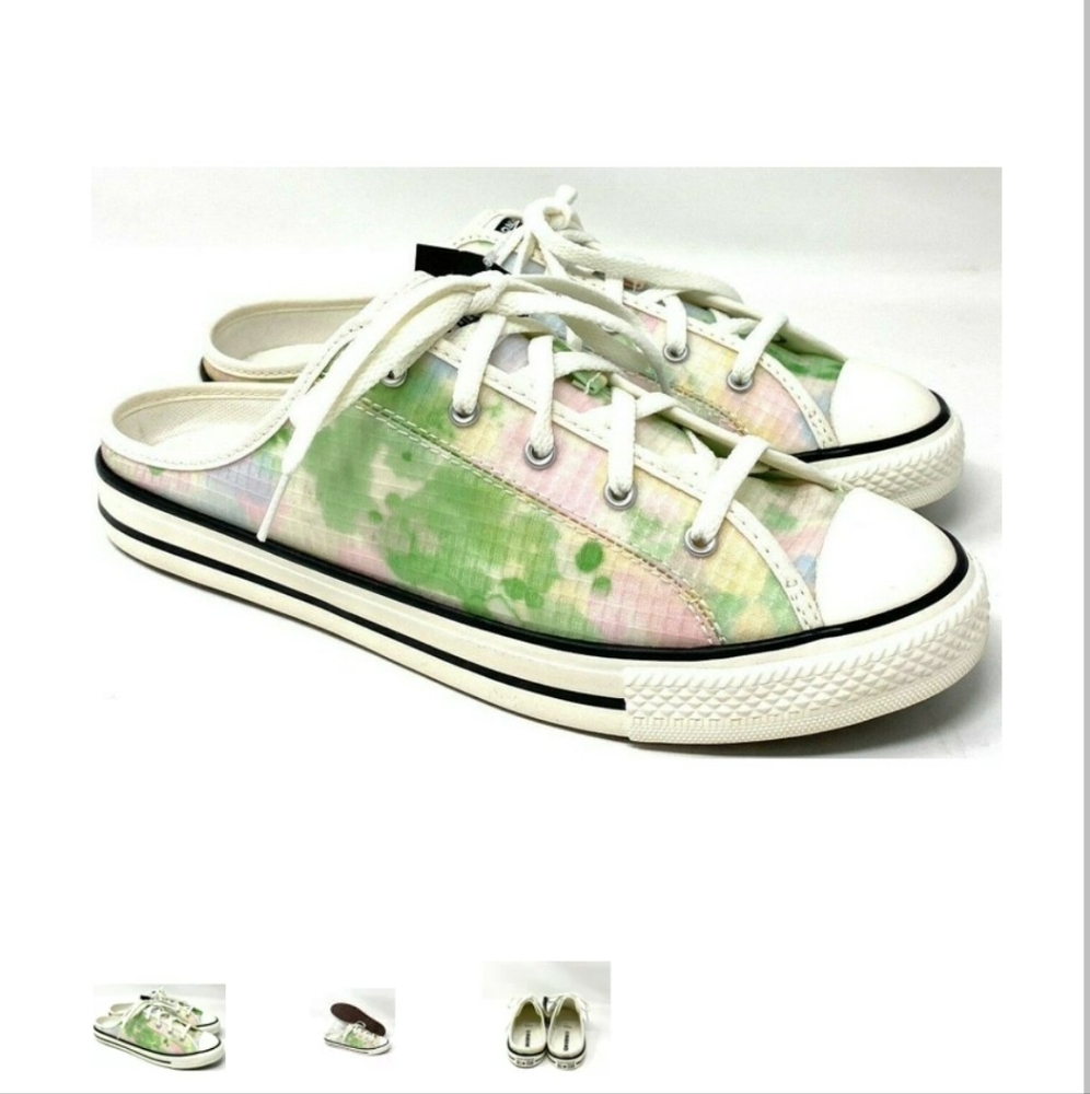 Converse Sneakers Women's CTAS Dainty Mule Slip Washed Florals Bold Wasabi - Picture 1 of 3